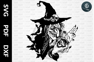 Old Witch - Papercutting Template - Cutting File
