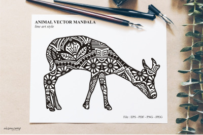 Animal Vector Mandala Line Art Style