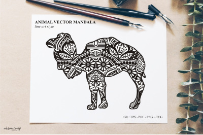 Animal Vector Mandala Line Art Style