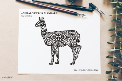 Animal Vector Mandala Line Art Style