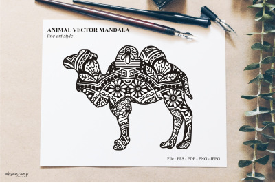 Animal Vector Mandala Line Art Style