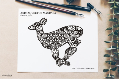 Animal Vector Mandala Line Art Style