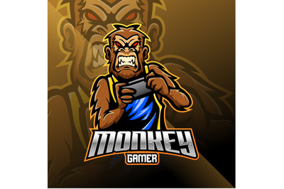 Monkey gamer mascot logo design