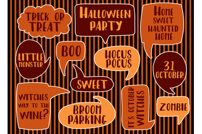 Set speech decoration Halloween party.