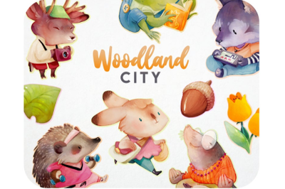20 Woodland animals clipart  cute baby stickers