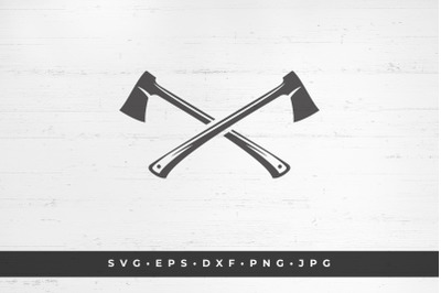 Two crossed axes icon isolated on white background vector illustration