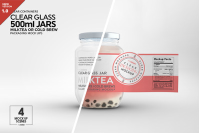 Clear 500ml Glass Jar Mockup - Milktea Coldbrews