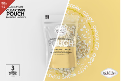 Clear 250g Pouch Packaging Mockup