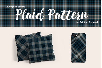 Large Format Navy Blue Plaid Pattern for Print on Demand