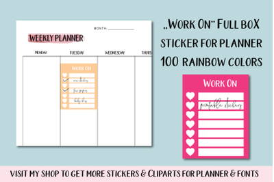 Work Planner Stickers&2C; Work Box Stickers