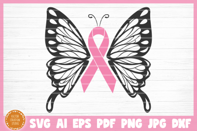Breast Cancer Butterfly SVG Cut File