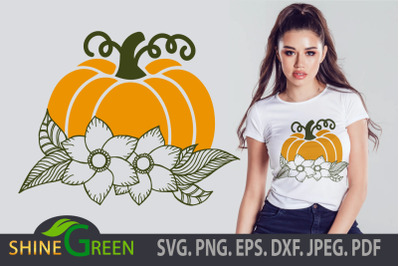 Floral Pumpkin SVG, Halloween, Thanksgiving, Fall Cut File