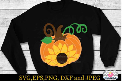Pumpkin Sunflower SVG, Fall SVG, Autumn SVG,Thanksgiving SVG