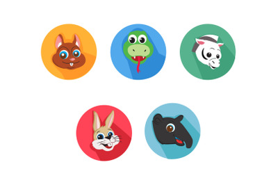 Rabbit Friends Cartoon Animals Icon Bundle