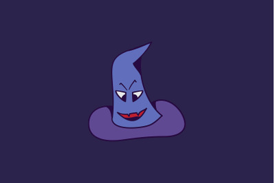 Halloween Icon with Monster Blue Hat