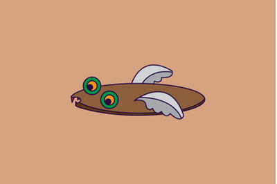 Halloween Icon with Brown Cockroach