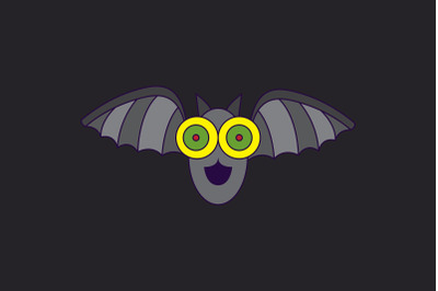 Halloween Icon with Grey Bat