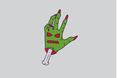 Halloween Icon with Green Hand