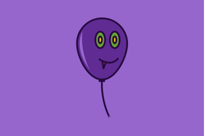 Halloween Icon with Purple Ballon