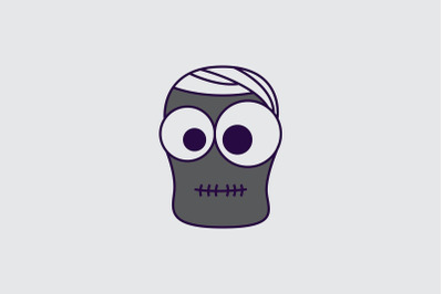 Halloween Icon with Grey Mummy