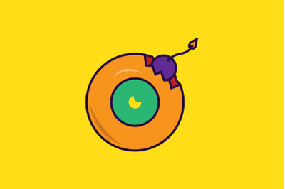 Halloween Icon with Yellow Bomb