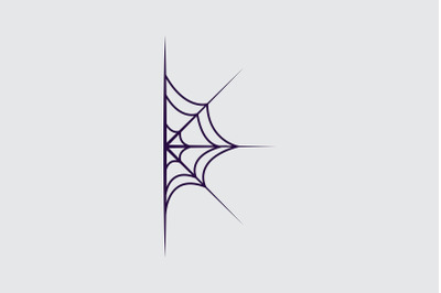 Halloween Icon with a half of spider web