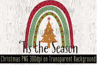 Christmas Sublimation Design PNG, Christmas Rainbow Clipart