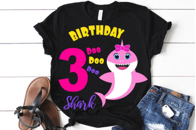 Shark 3rd Birthday Svg, Birthday Shark clipart, funny shark svg, birth
