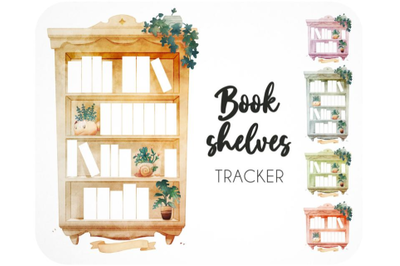 15 Book tracker printables  Reading log bookshelf for reading journal