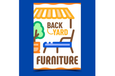 Backyard Furniture Creative Promo Banner Vector