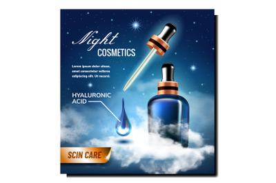 Night Cosmetics Creative Promotional Poster Vector