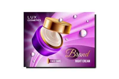 Night Cream Creative Promotional Banner Vector