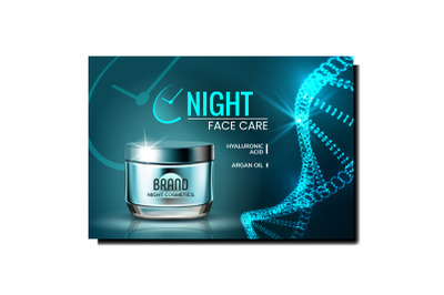 Night Face Care Creative Promotional Poster Vector