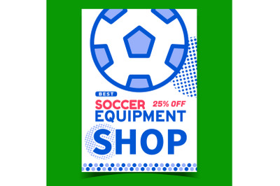 Soccer Equipment Shop Promotional Banner Vector