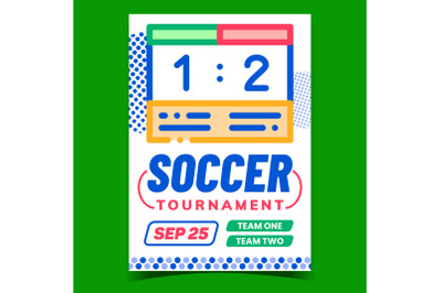 Soccer Tournament Creative Advertise Banner Vector