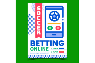 Soccer Online Betting Promotional Banner Vector