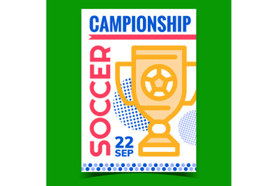 Soccer Championship Promotional Poster Vector