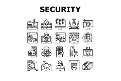 Internet Security Collection Icons Set Vector