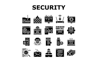 Internet Security Collection Icons Set Vector