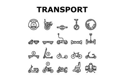 Personal Transport Collection Icons Set Vector