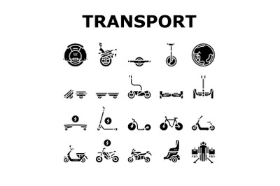 Personal Transport Collection Icons Set Vector