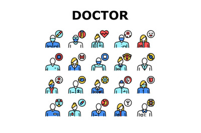 Medical Speciality Collection Icons Set Color Vector