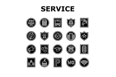 Public Service Signs Collection Icons Set Vector