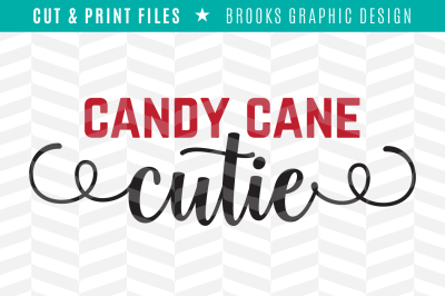 Candy Cane Cutie - DXF/SVG/PNG/PDF Cut & Print Files