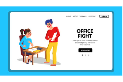 Office Fight Colleagues People Quarrel Vector