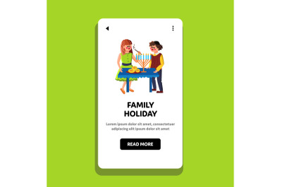 Family Holiday Celebrate Couple Together Vector