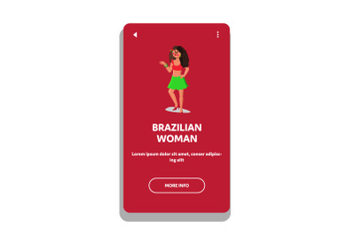 Brazilian Woman Smiling Positive Person Vector