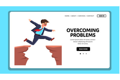 Man Overcoming Problems And Difficulties Vector