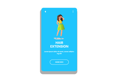 Hair Extension Woman Beauty Salon Procedure Vector