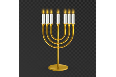 Menorah Jewish Traditional Candles Holder Vector